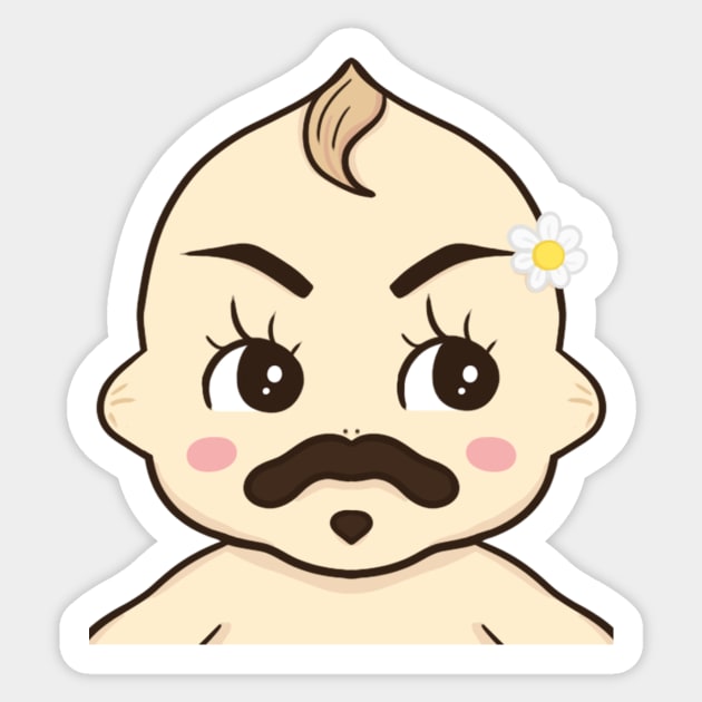 Mustache Kewpie Sticker by Zakuro